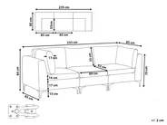 Modular Sofa 3 Seater EVJA Velvet Navy Blue_859699