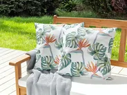 Gartenkissen 2er Set TORRAZZO Pflanzenmuster 45 x 45 cm Bunt_881212