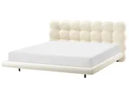 Bett mit Lattenrost Bouclé SOULISSE 180 x 200 cm Cremeweiß_992686