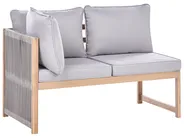 Garten Ecksofa mit Tisch 3-Sitzer ARABBA zertifiziertes Akazienholz Grau linksseitig_1049514