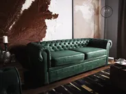 Sofa 3-Sitzer CHESTERFIELD Kunstleder Grün_706863