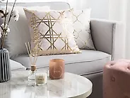 Dekokissen 2er Set CASSIA 45 x 45 cm Rosa Geometrisches Muster_1177470