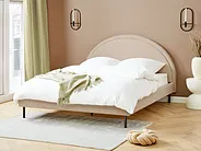 Bett mit Lattenrost Bouclé MARGUT 160 x 200 cm Beige_1154187