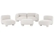 Modulsofa Set 4-Sitzer MJALBI mit Ottomane Bouclé Cremeweiß_1075181