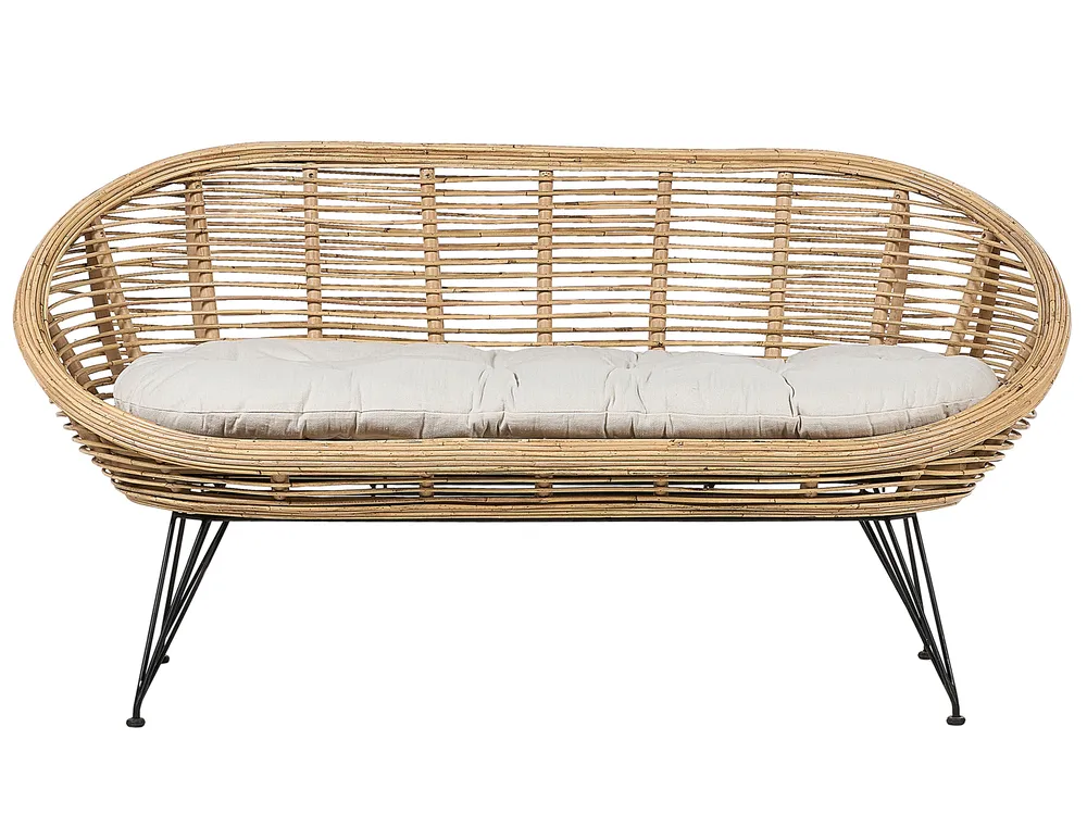 Gartensofa Set 4-Sitzer MARATEA Rattan Naturfarben_878750