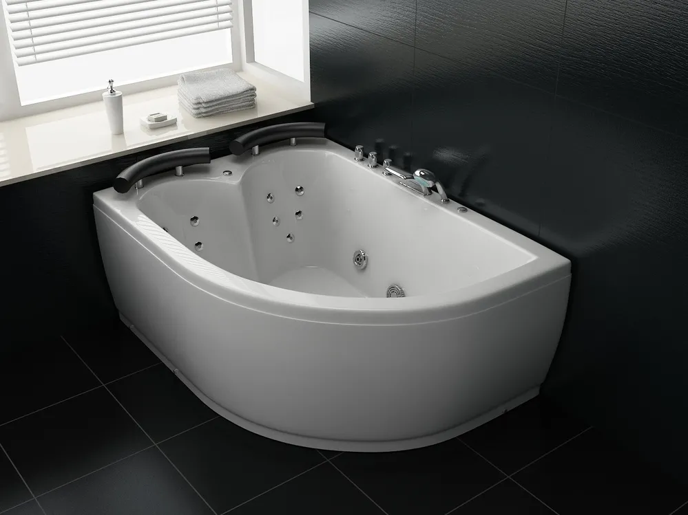 Whirlwanne Eckmodell mit LED PARADISO 158 x 113 cm Weiß rechtsseitig_708040