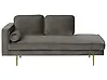 Linksseitige Chaiselongue MIRAMAS Samtstoff Taupe