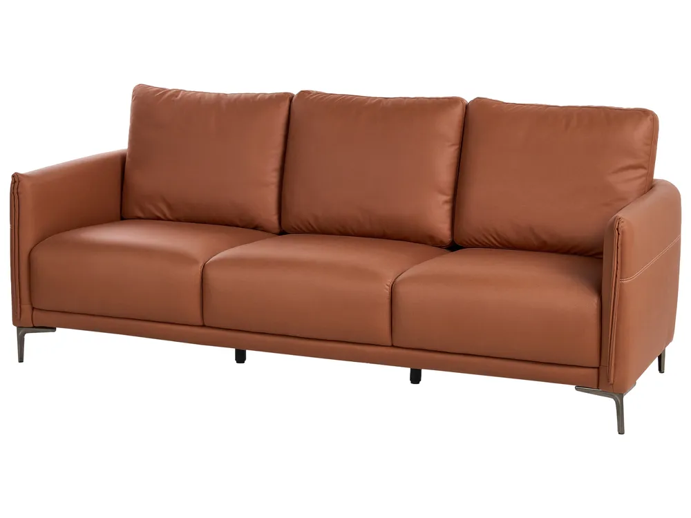 Living Room Set 6 Seater CILENS Fabric Golden Brown_1120256