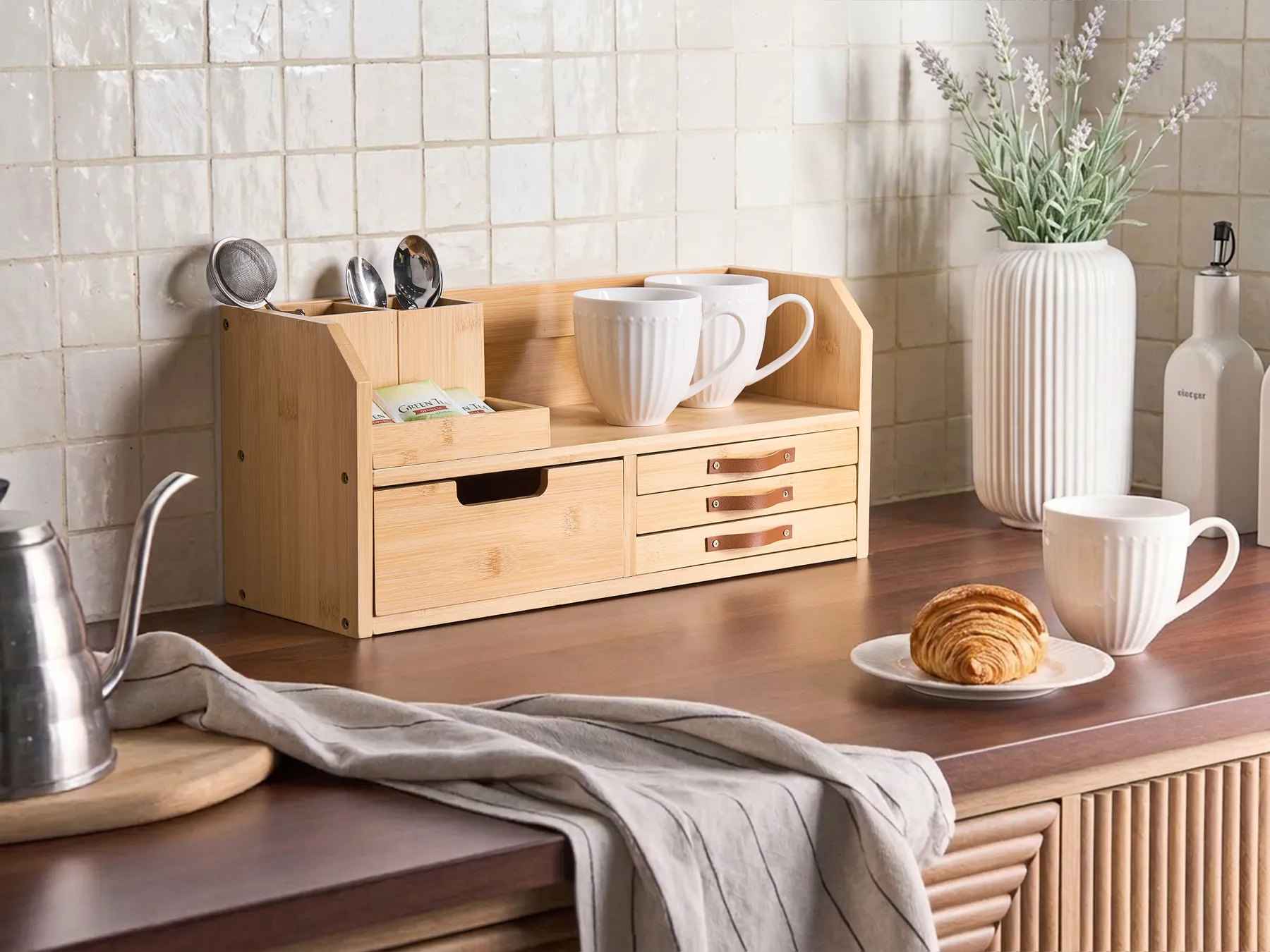 Kitchen Organiser FOUGASSE Bamboo Light Brown_1074293