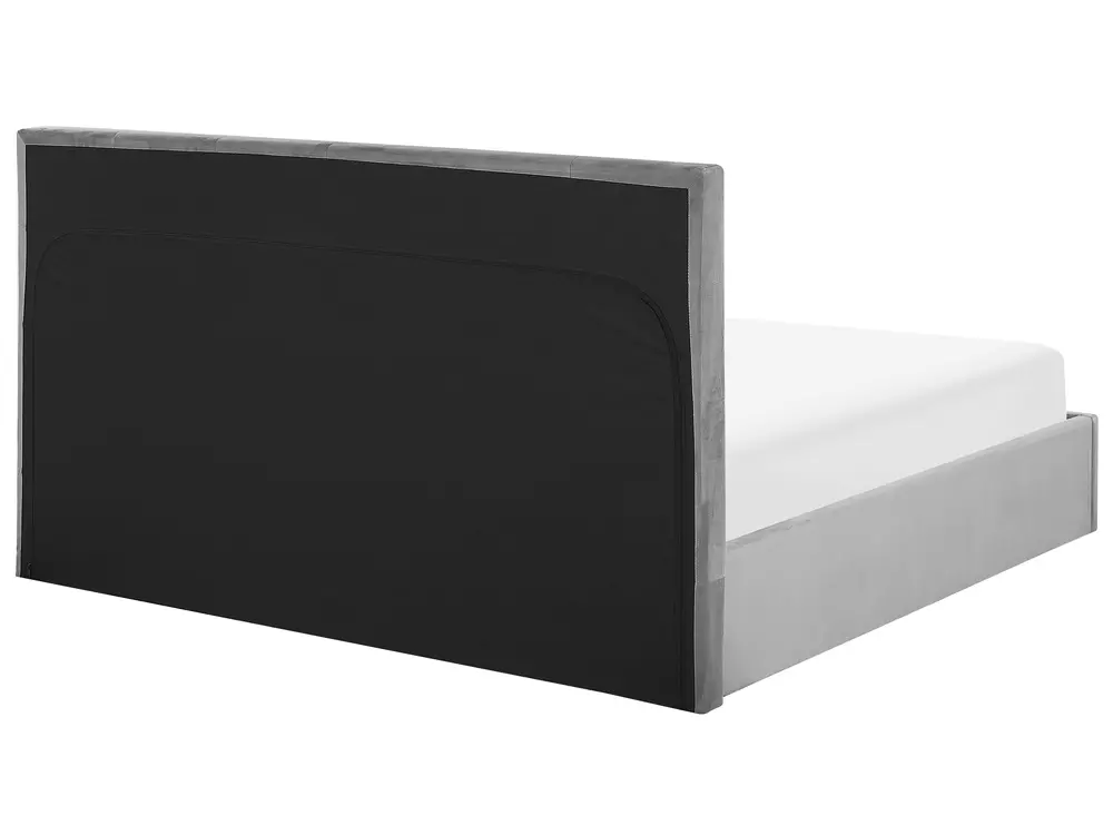 Bett mit Stauraum LORIENT Samtstoff Hellgrau 180 x 200 cm_827069