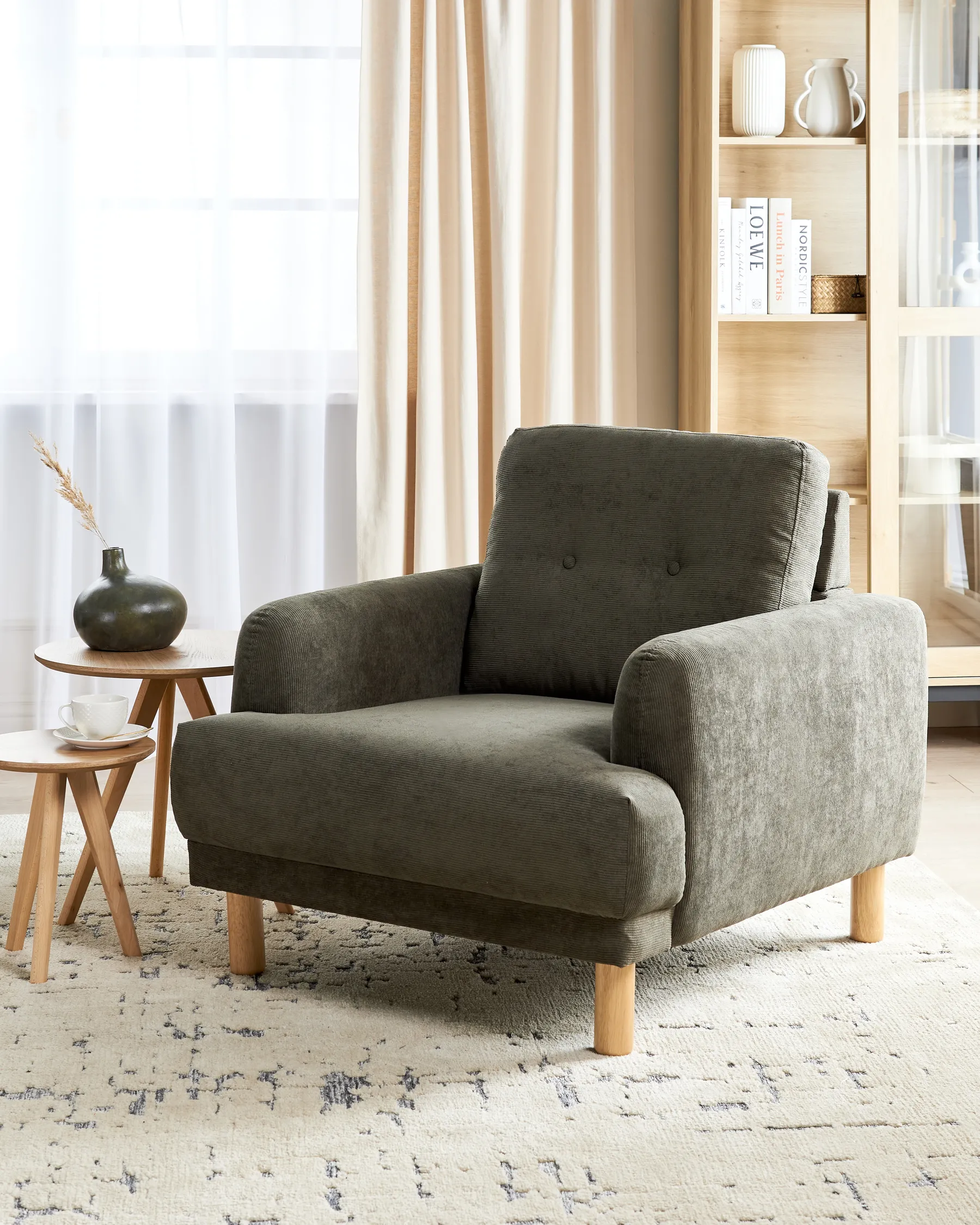 Armchair TUVE Corduroy Dark Green_911625