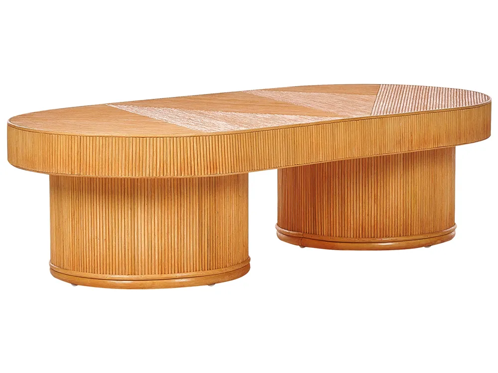 Outdoor Couchtisch AIROLE 150 cm 70 cm Rattan Braun