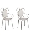 Set of 2 Garden Chairs CILENTO Metal Grey