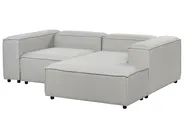 Modular Corner Sofa 2 Seater ARDAL with Ottoman Fabric Light Grey Left Hand_949538