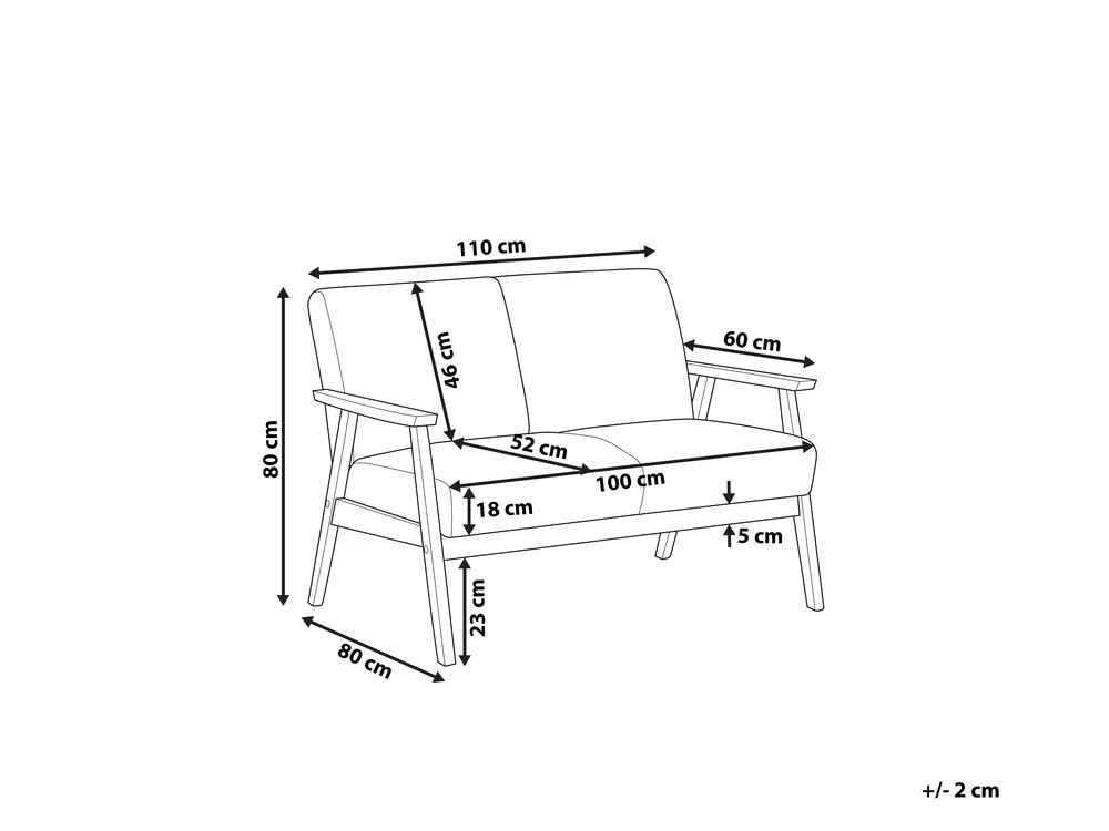 Sofa 2-Sitzer ASNES Stoff Braun_786895