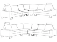 Ecksofa 6-Sitzer STOCKHOLM Echtleder Hellbeige linksseitig_900625