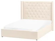 Ottoman Bed LUBBON Velvet Off-White 140 x 200 cm (EU Double)_882134