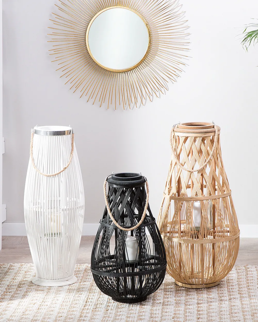 Lantern TONGA 56 cm Bamboo Black_858584