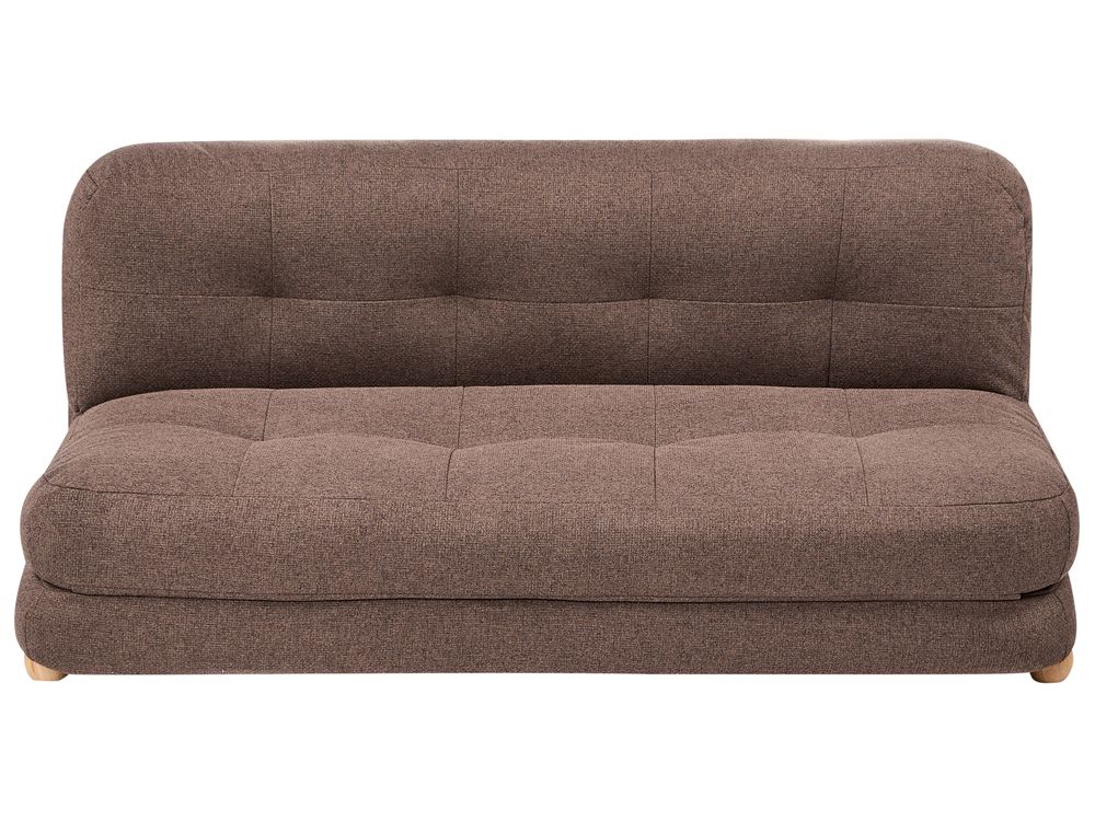 Sofa Bed 2 Seater ESBJERG Faux Linen Brown