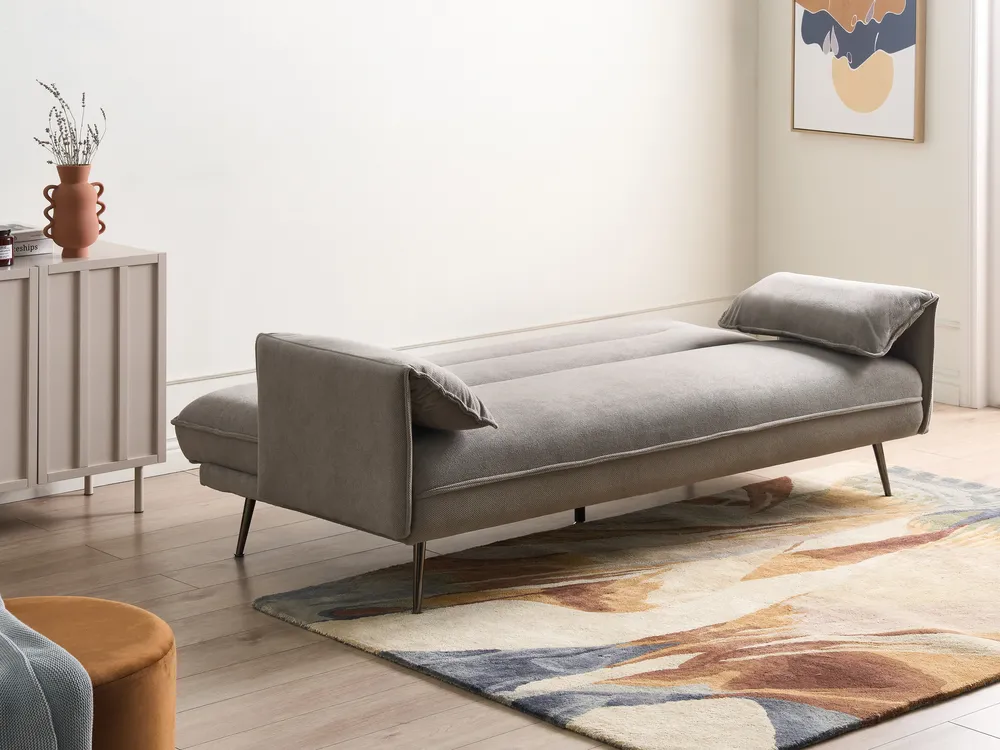Sofa Bed 3 Seater VAYLA Fabric Grey_1056757