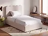 Bett mit Stauraum NANTERRE Stoff Hellbeige 120 x 200 cm