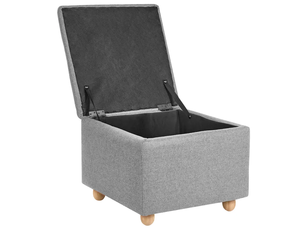 Pouf mit Stauraum FERNDALE Stoff Hellgrau_1056250