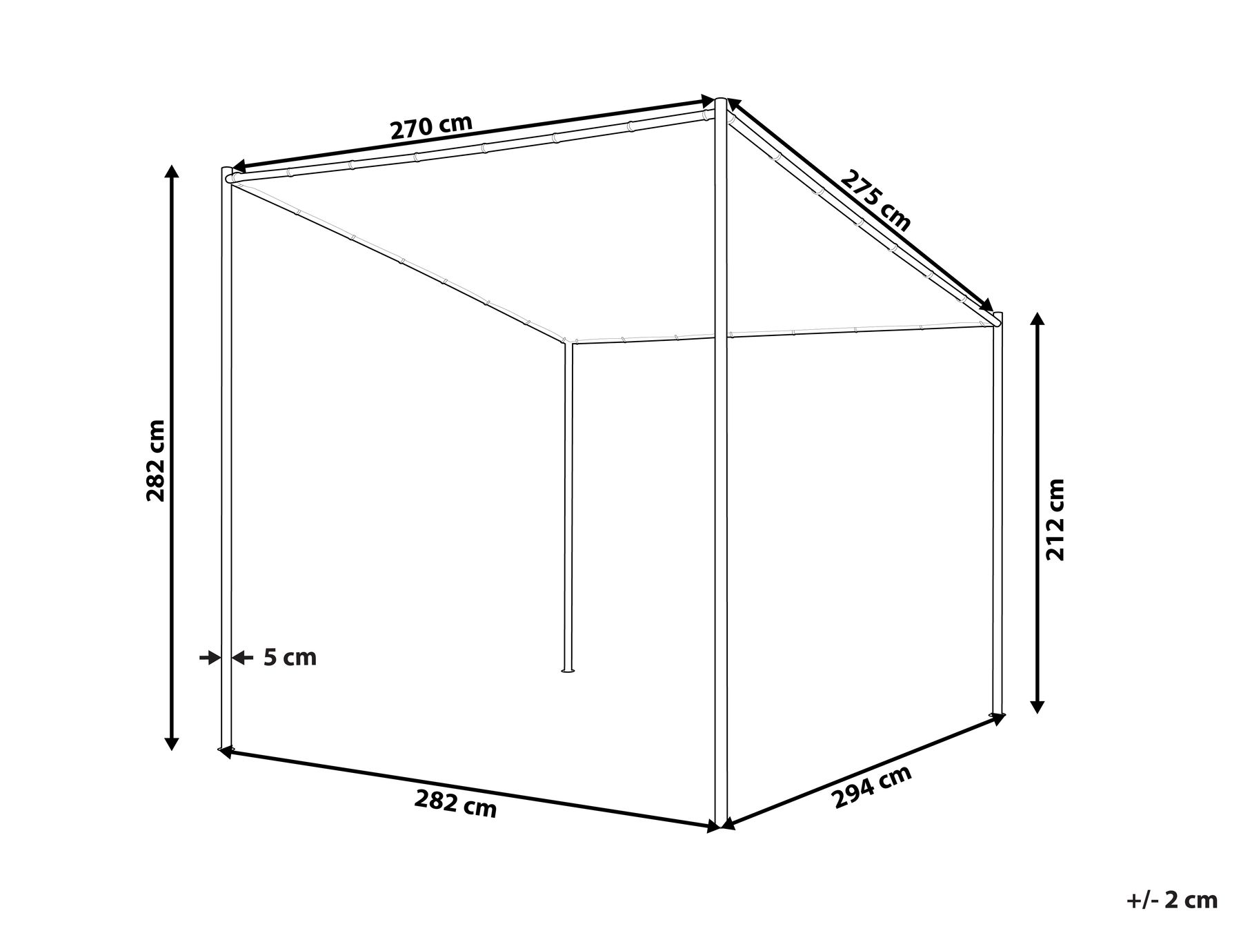 Pavillon VIMINO 282 cm 294 cm Metall Dunkelgrau_957638