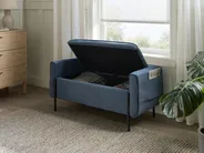 Polsterbank mit Stauraum LEWES Stoff Blau_1043679