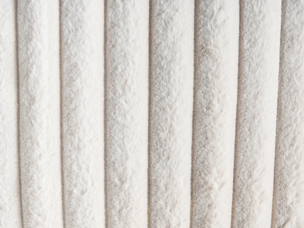Dekokissen 2er Set RAKYA 45 x 45 cm Webpelz Hellbeige Streifenmuster_1036413