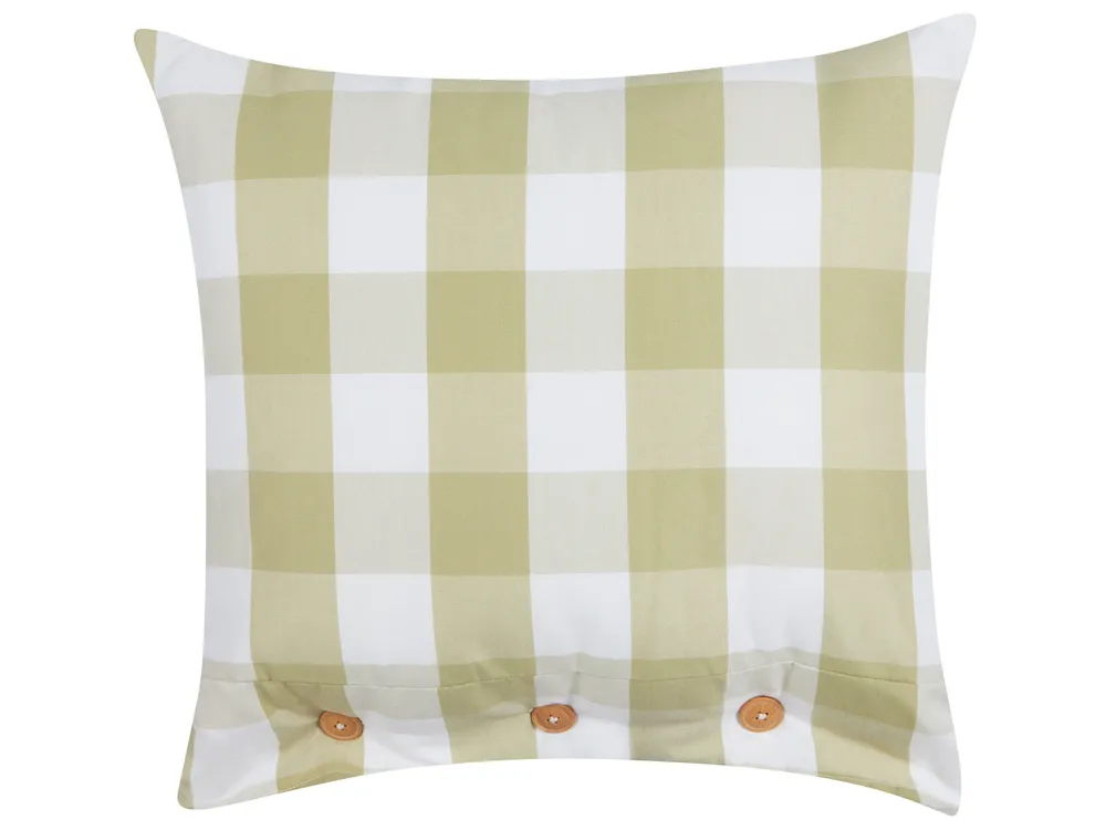 Dekokissen 2er Set TAMNINE 45 x 45 cm Hellgrün Kariertes Muster_902303