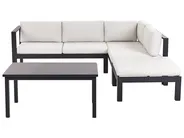 Garden Corner Sofa with Table 5 Seater MESSINA Metal Off-White Left Hand_929520