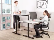 Schreibtisch manuell höhenverstellbar DESTINAS 120 cm 72 cm Weiß / Schwarz_899114