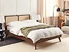Bett mit Lattenrost Rattan MONPAZIER 140 x 200 cm Dunkelbraun