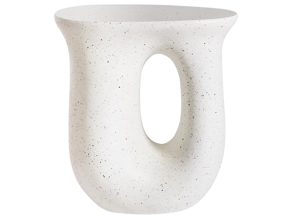 Beistelltisch IDRO 42 cm 28 cm Terrazzo Optik Cremeweiß_987181