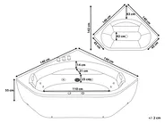 Corner Hot Tub with LED MEVES 1400 x 1400 mm Black_780521