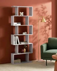 Bücherregal mit 6 Ebenen VALDOSA 190 cm Hellgrau_1064867