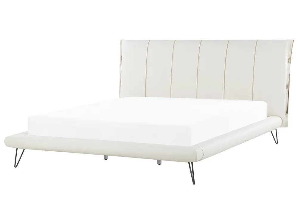 Bett mit Lattenrost Kunstleder BETIN 180 x 200 cm Hellbeige