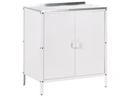 Outdoor-Küche 4er Set mit Spüle VILAMA Weiß Metall_974059