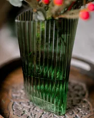 Blumenvase MARPISSA 26 cm Glas Dunkelgrün_1048112
