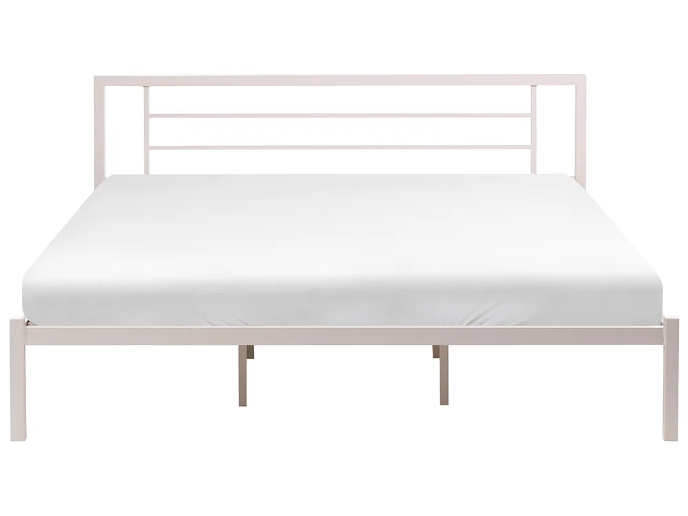 Bett mit Lattenrost Metall CUSSET 180 x 200 cm Hellbeige_1162102