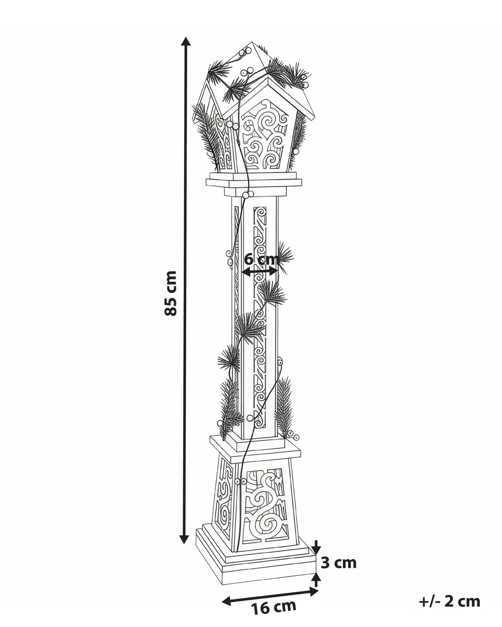 Weihnachtsdekoration LED LUMMENE 80 cm Pollerleuchte Weiß_1028031