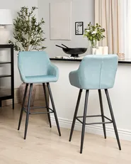 Set mit 2 Barstühlen CASMALIA Samtstoff Hellblau_898997