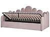 Bett mit Stauraum POLIGNAC Samtstoff Pastellrosa 90 x 200 cm