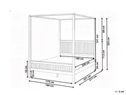 Himmelbett Holz HARFLEUR 180 x 200 cm Hellbraun_1023290