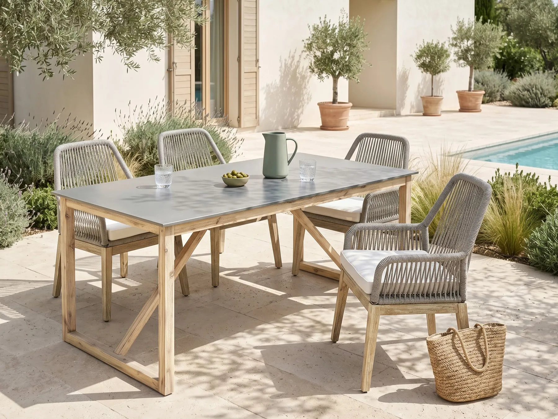 Gartentisch NOTTERI 180 cm 90 cm Beton Grau_985984