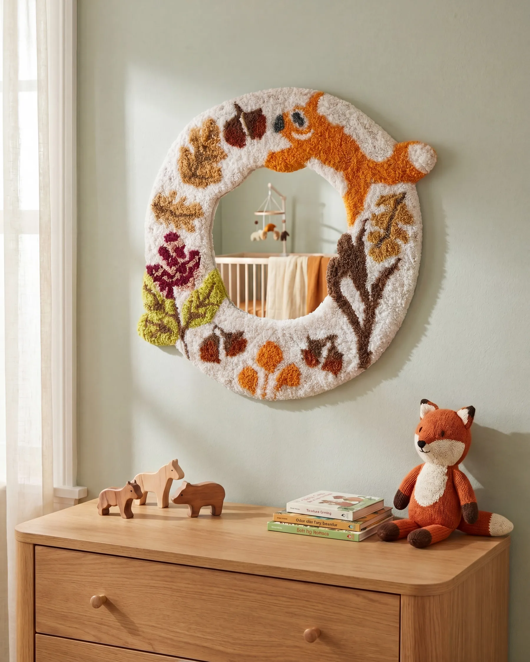 Wandspiegel BORITI 51 cm 40 cm Baumwolle Weiß_992434