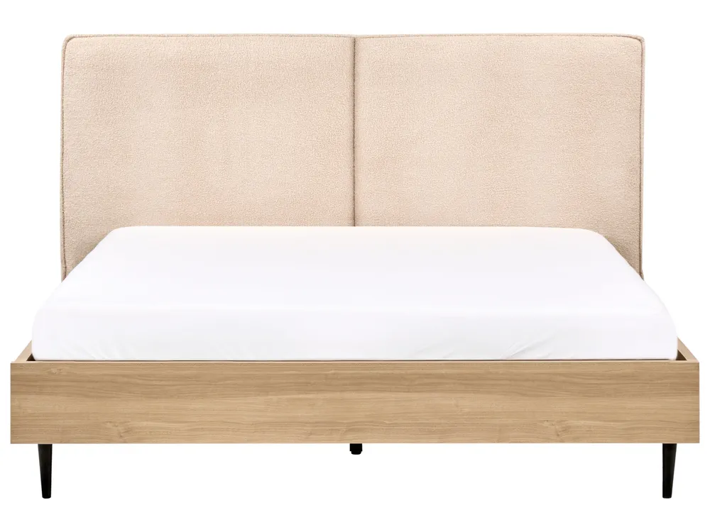 Bett mit Lattenrost Bouclé IZERNORE 160 x 200 cm Beige_971399