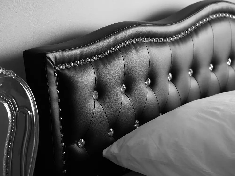 Bett mit Lattenrost Kunstleder METZ 160 x 200 cm Schwarz_730997