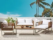 Lounge Set mit Tisch 4-Sitzer BERMUDA Akazienholz Braun_1176859