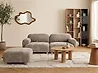 Modulsofa 2-Sitzer AMLI mit Ottomane Chenillegewebe Beige